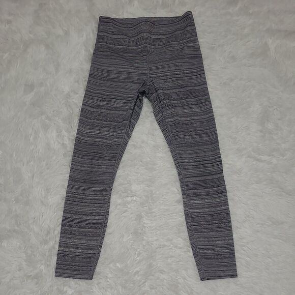 Athleta Chaturanga High Rise Leggings Womens Sz Small Heathered Gray Jacquard - Picture 1 of 11